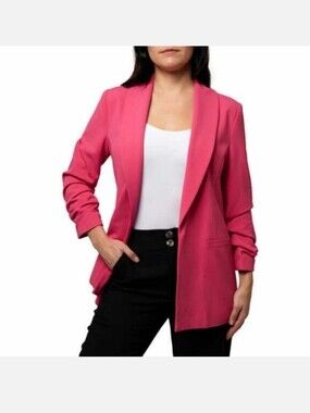 Dakota Blue Hot Pink  Open-Front Blazer Jacket